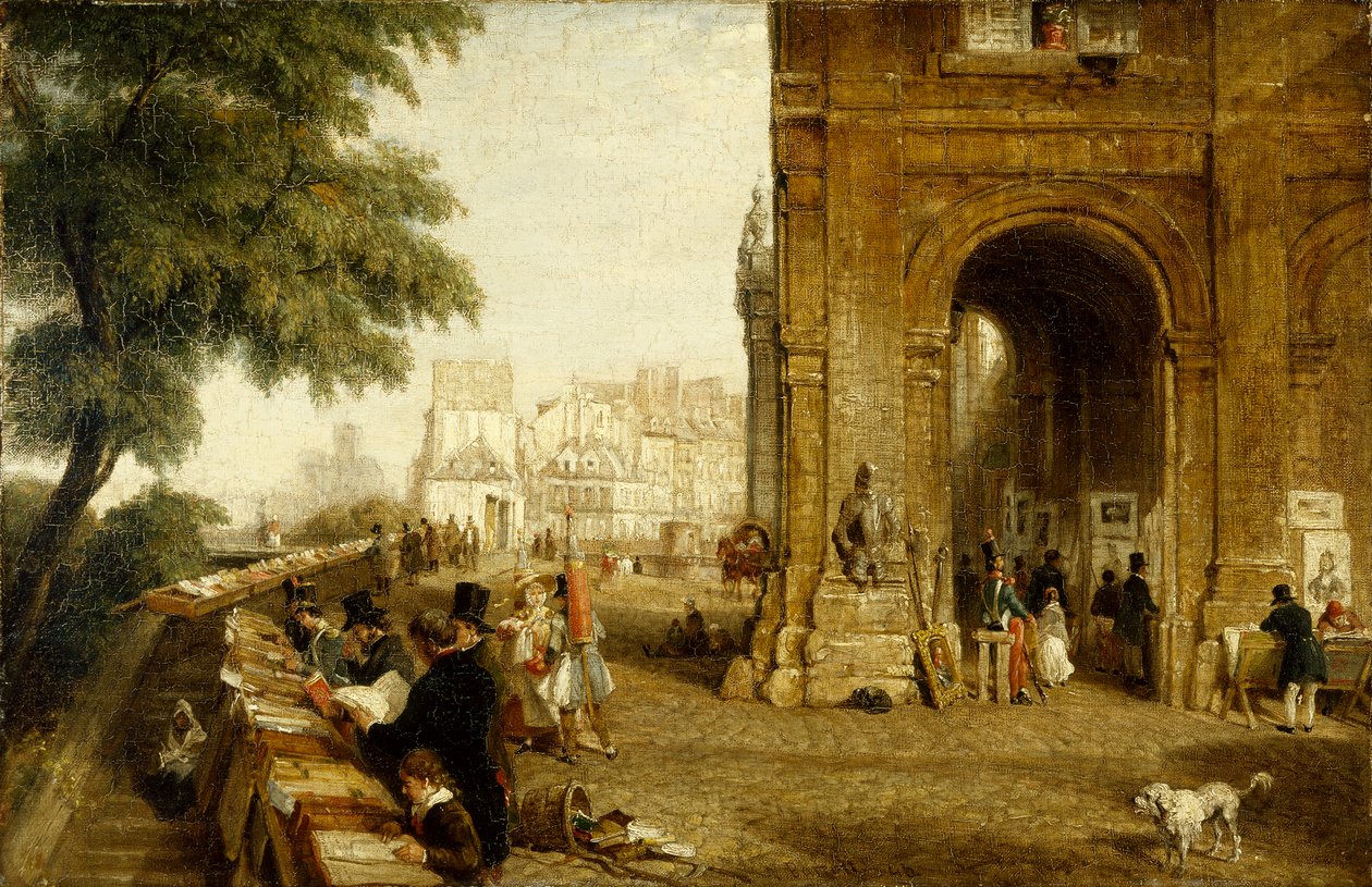 O quai Conti em Paris em 1846 (óleo sobre tela) de William Parrott