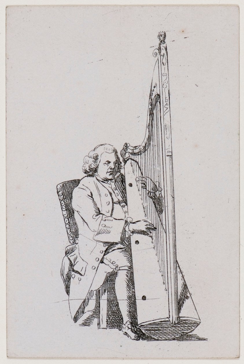 John Parry a tocar harpa, c1760-1780. de William Parry