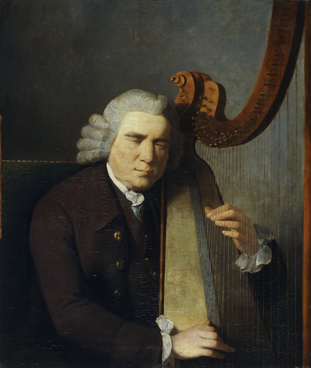 O Harpista Cego, John Parry (óleo sobre tela) de William Parry