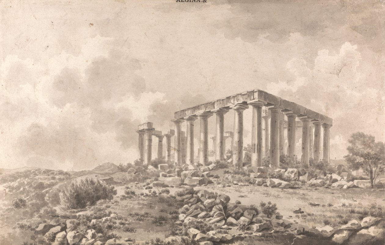 Templo de Júpiter Panhellenios em Aegina de William Pars