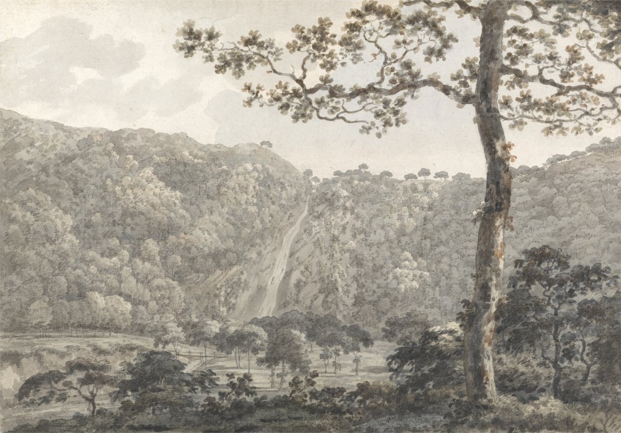 As quedas em Powerscourt, Co. Wicklow, Irlanda (wc no papel) de William Pars