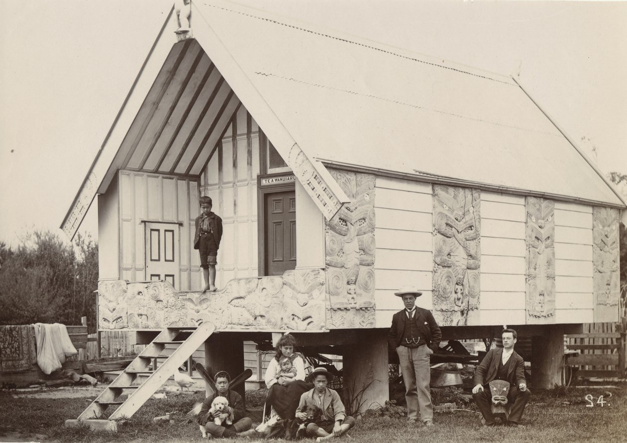 Pataka, Putiki, c.1900 (impressão de gelatina de prata) de William Partington