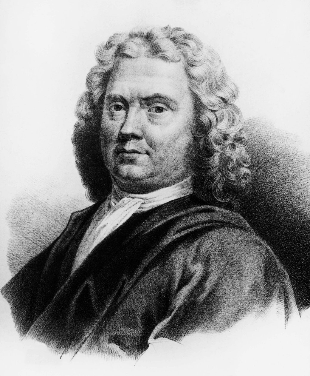Retrato de Herman Boerhaave (1668-1738), médico holandês, químico e botânico, gravura de Nicolas Toussaint Charlet