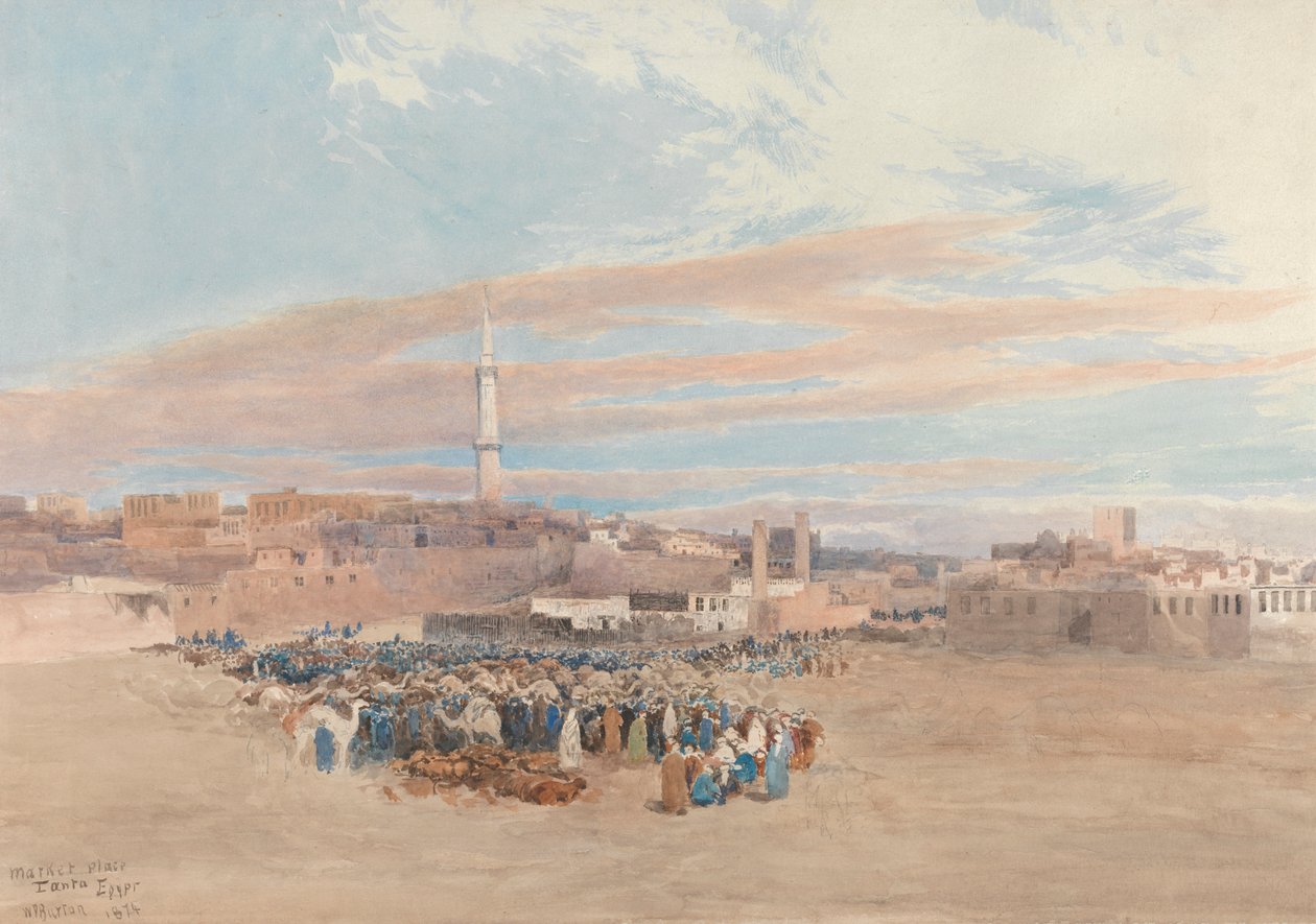 The Market Place, Tanta, Egipto de William Paton Burton