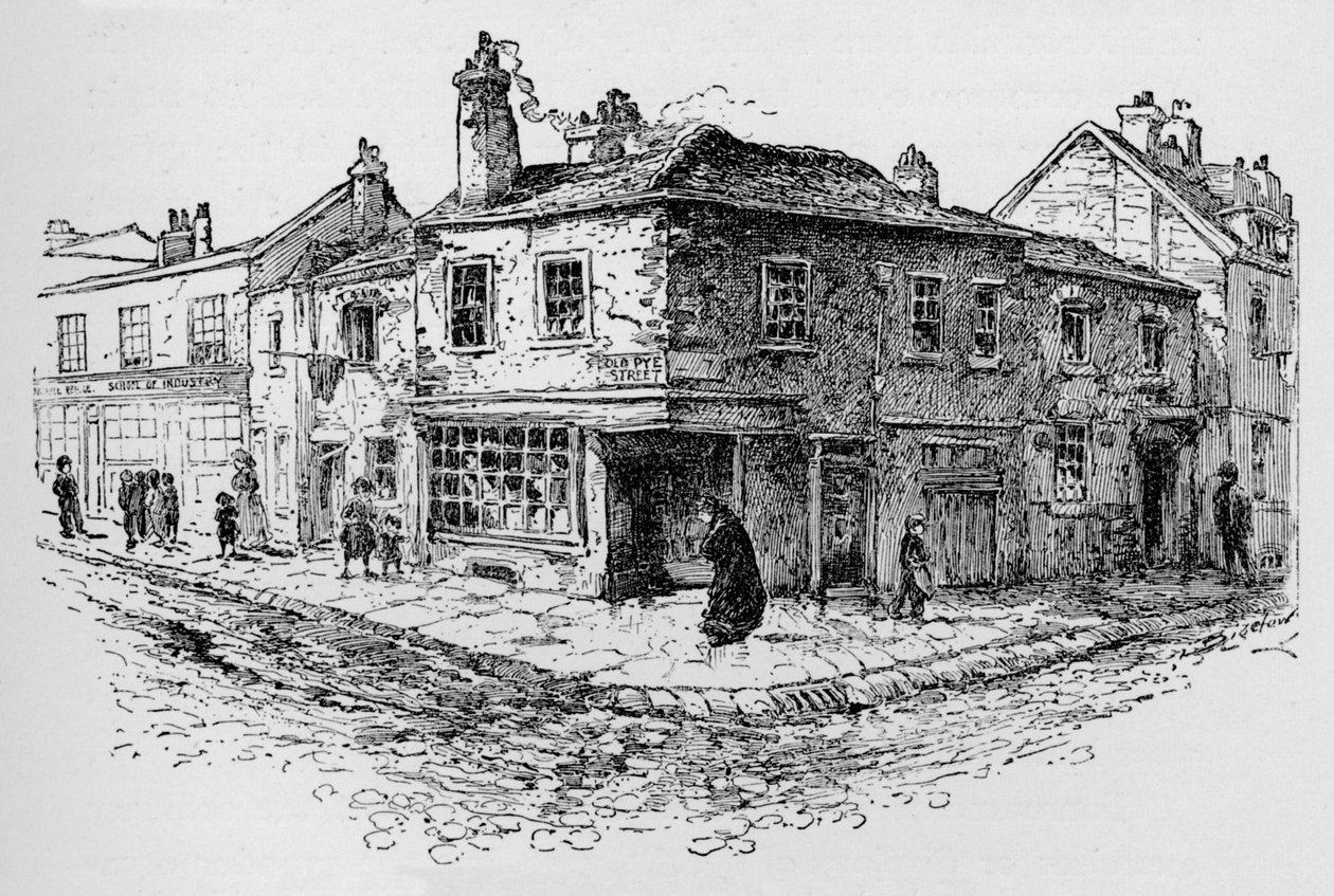 Old Pye Street e a escola irregular, c1897 de William Patten