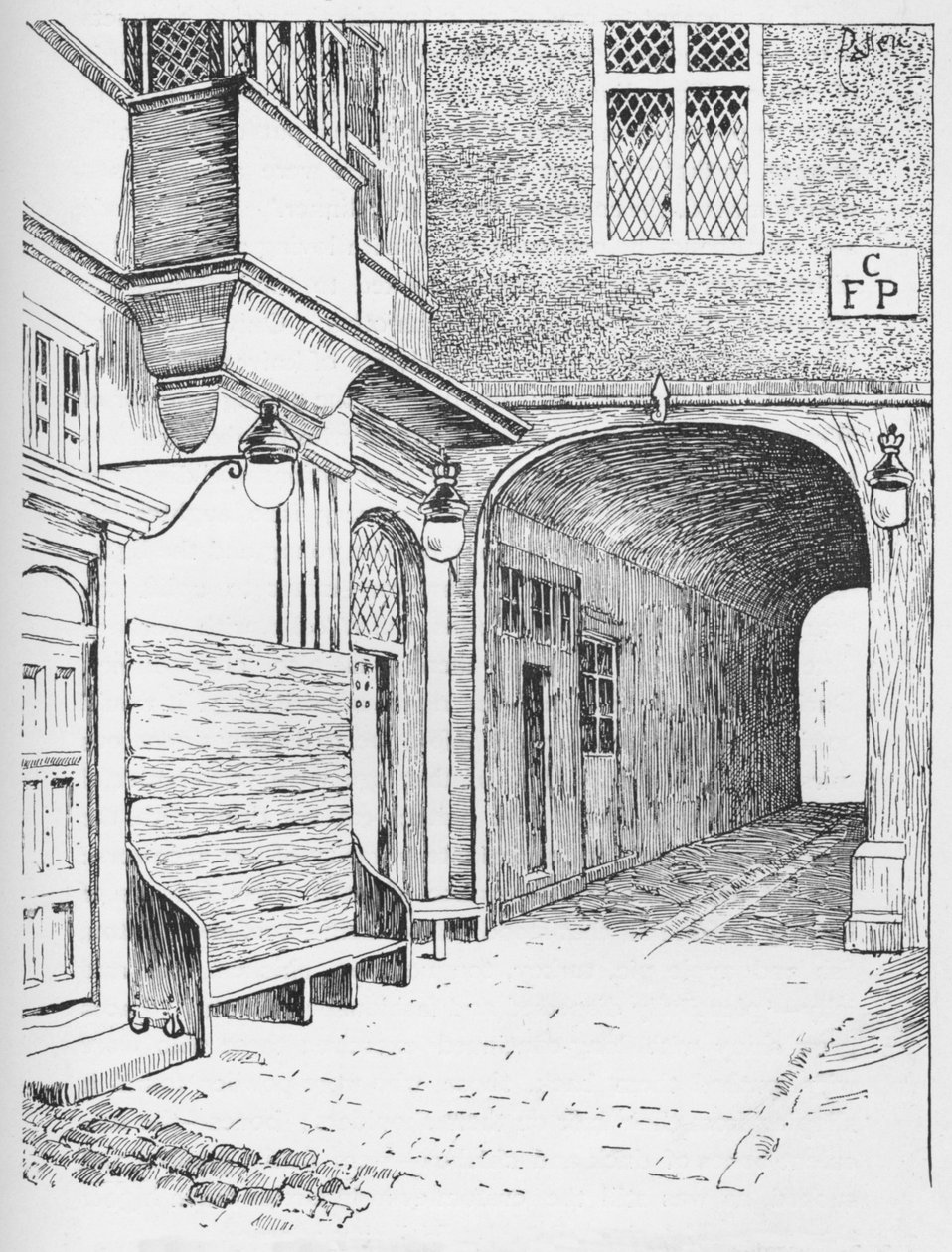 A entrada para a ala de oradores, como apareceu antes do incêndio, c1897 de William Patten