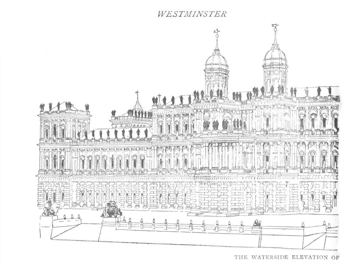A elevação à margem do palácio proposto por Inigo Jones, c1897 de William Patten