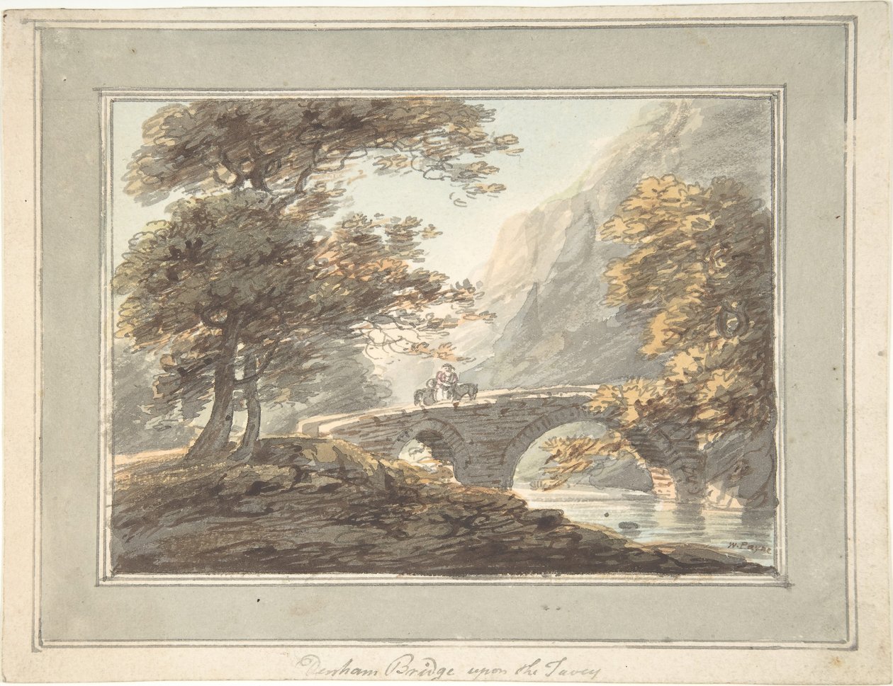 Ponte de Denham sobre o Tavy, 1780-1830. de William Payne