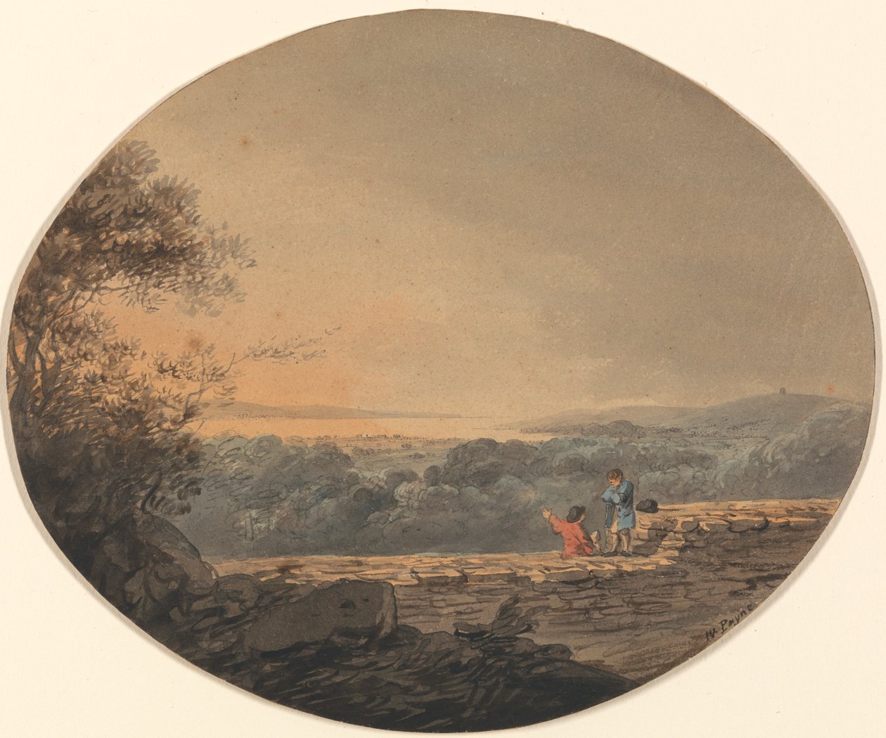 Vista distante de Exmouth de Exeter de William Payne