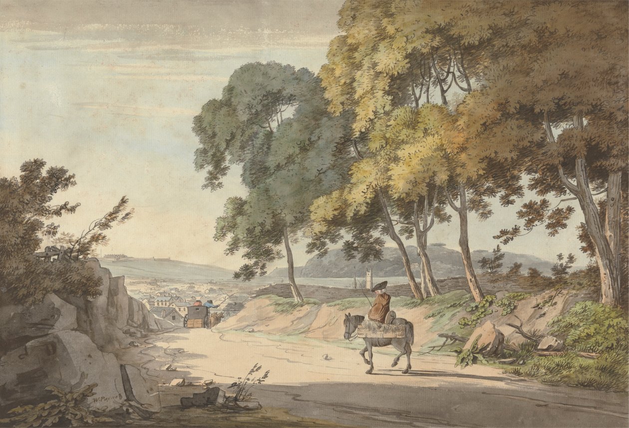 Vista de Plymouth tirada da estrada das Sete Árvores, Exeter de William Payne
