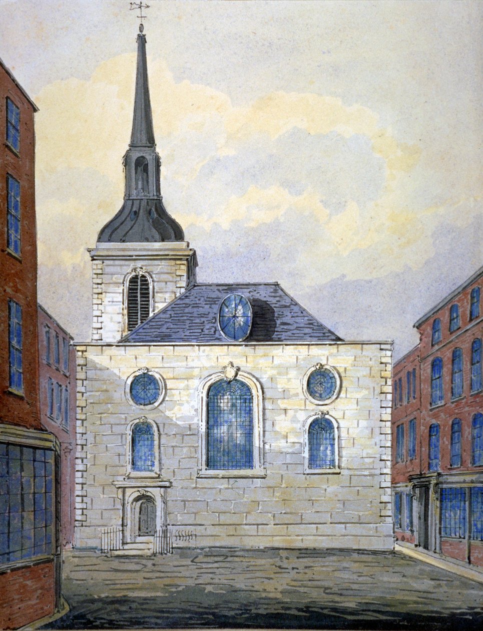 Igreja de Santa Maria Abchurch, Cidade de Londres, c1815 de William Pearson