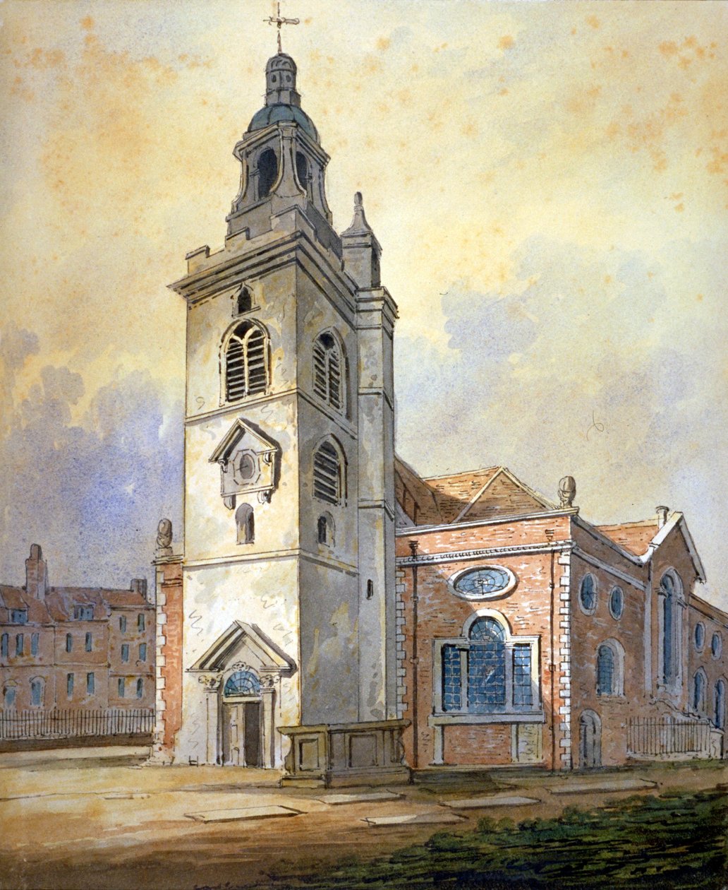 Igreja de St Mary, Whitechapel, Londres, c1815 de William Pearson