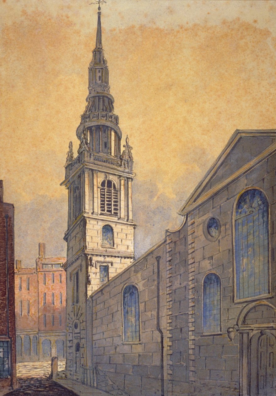 Igreja de St Mary le Bow do Bow Churchyard, City of London, c1815 de William Pearson