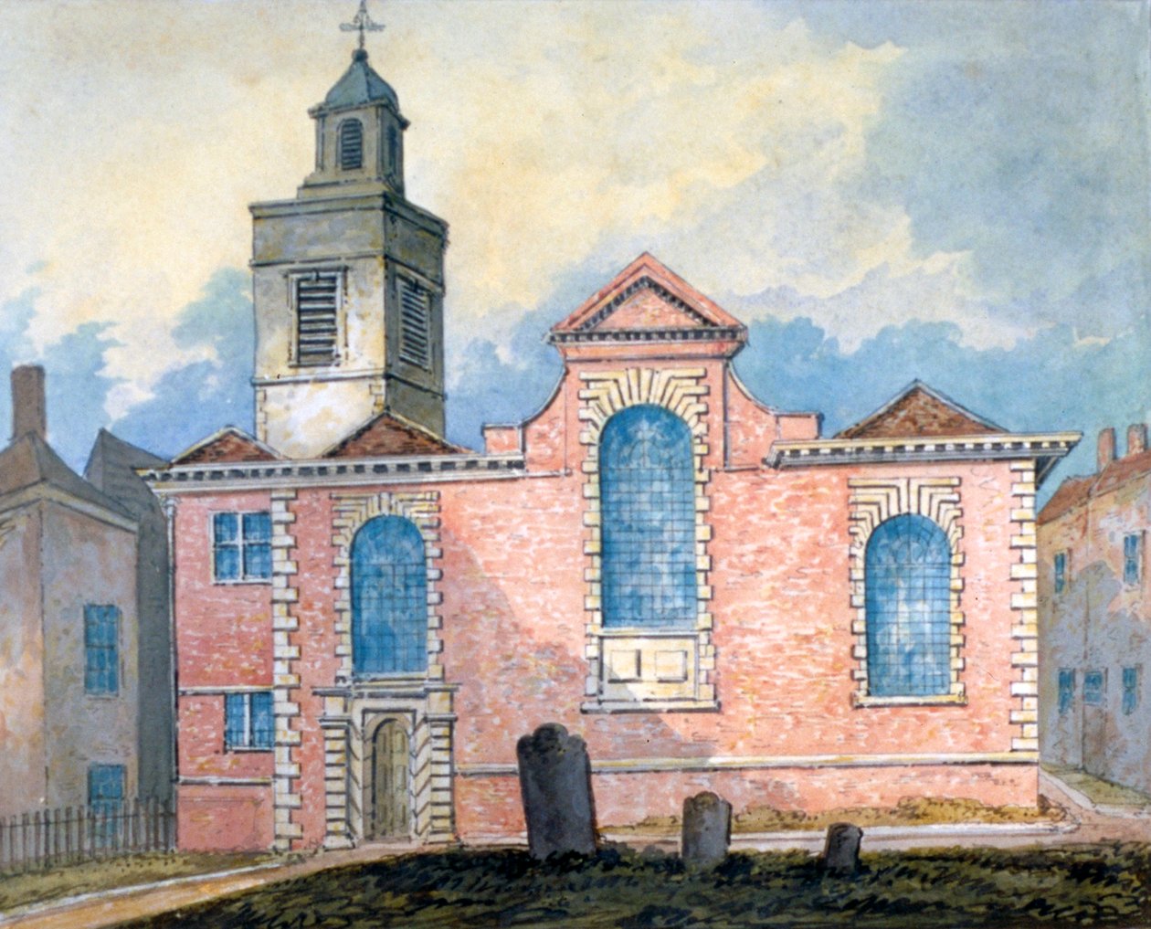 Vista exterior de St Anne e St Agnes, City of London, c1810.     de William Pearson