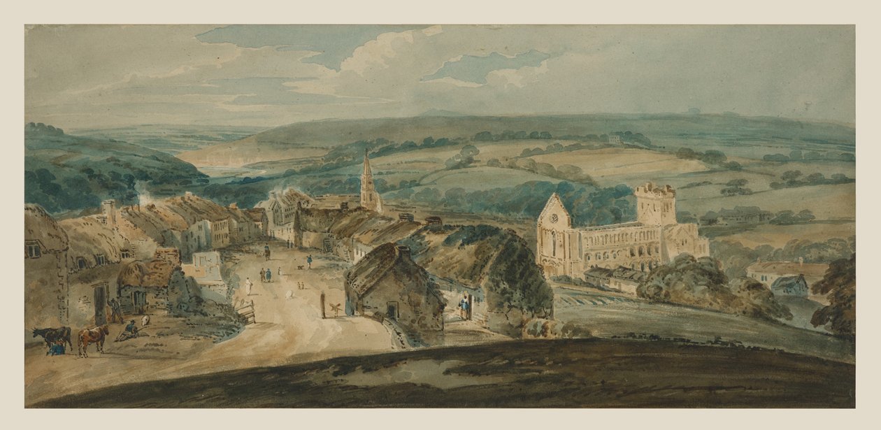 Jedburgh From A Height (aguarela sobre papel) de William Pearson