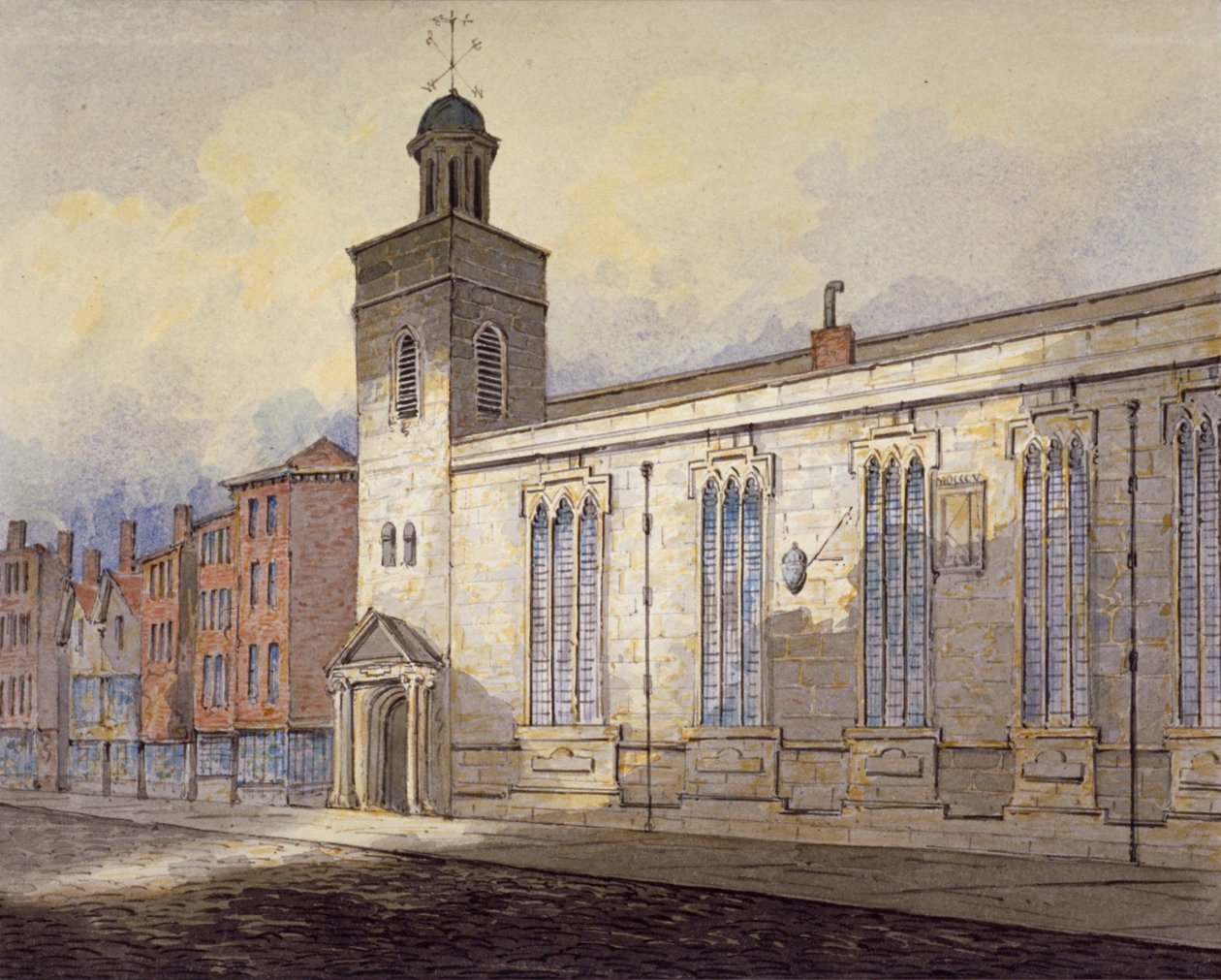 Vista do relógio de sol de St Katherine Cree, City of London, c1815.     de William Pearson
