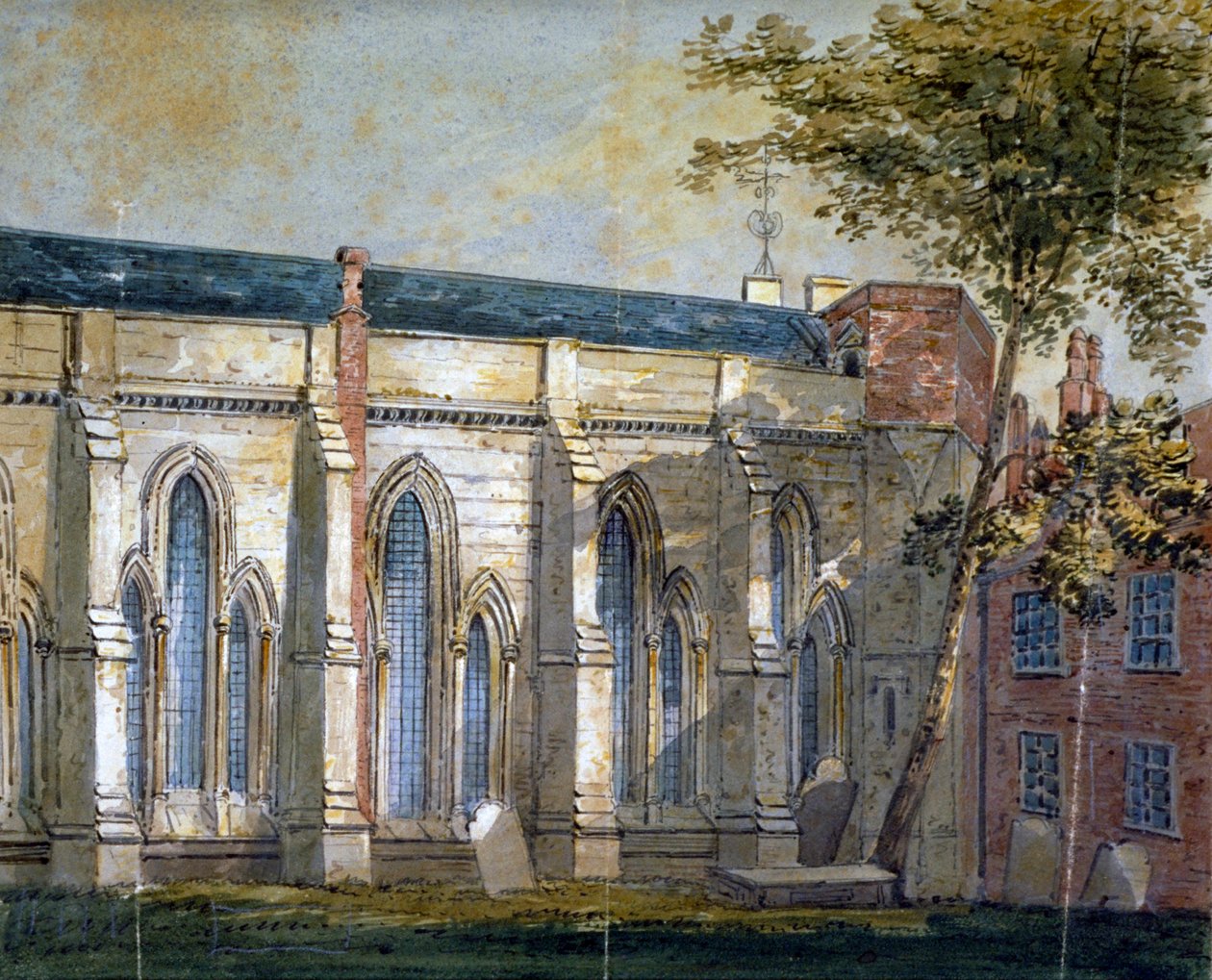 Vista da Temple Church, Londres, c1810.                                          de William Pearson