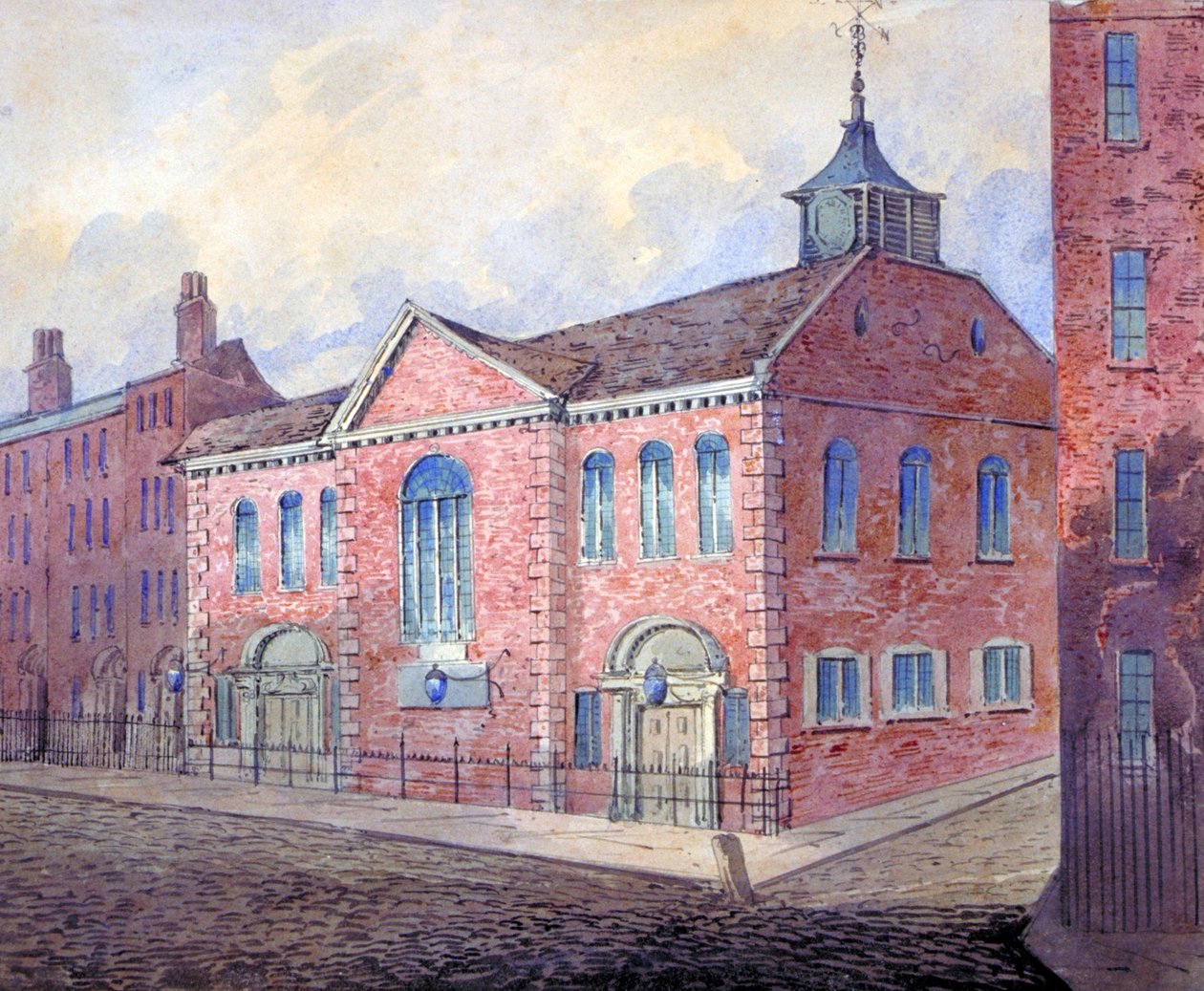 Vista da Igreja de São Jorge Mártir, Queen Square, Holborn, Londres, c1815 de William Pearson