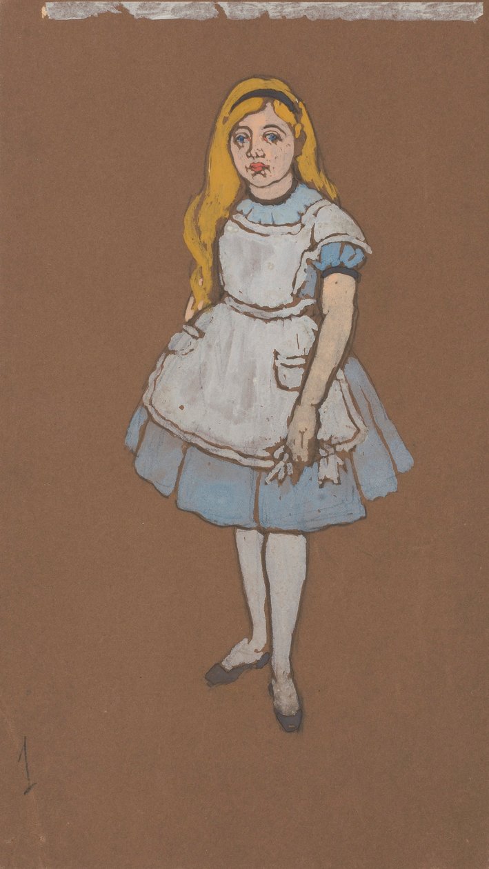 Alice (figurino para Alice no País das Maravilhas, 1915) de William Penhallow Henderson