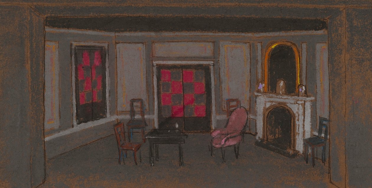 A Sala de Estar da Alice--Falso Proscénio (cenografia) de William Penhallow Henderson