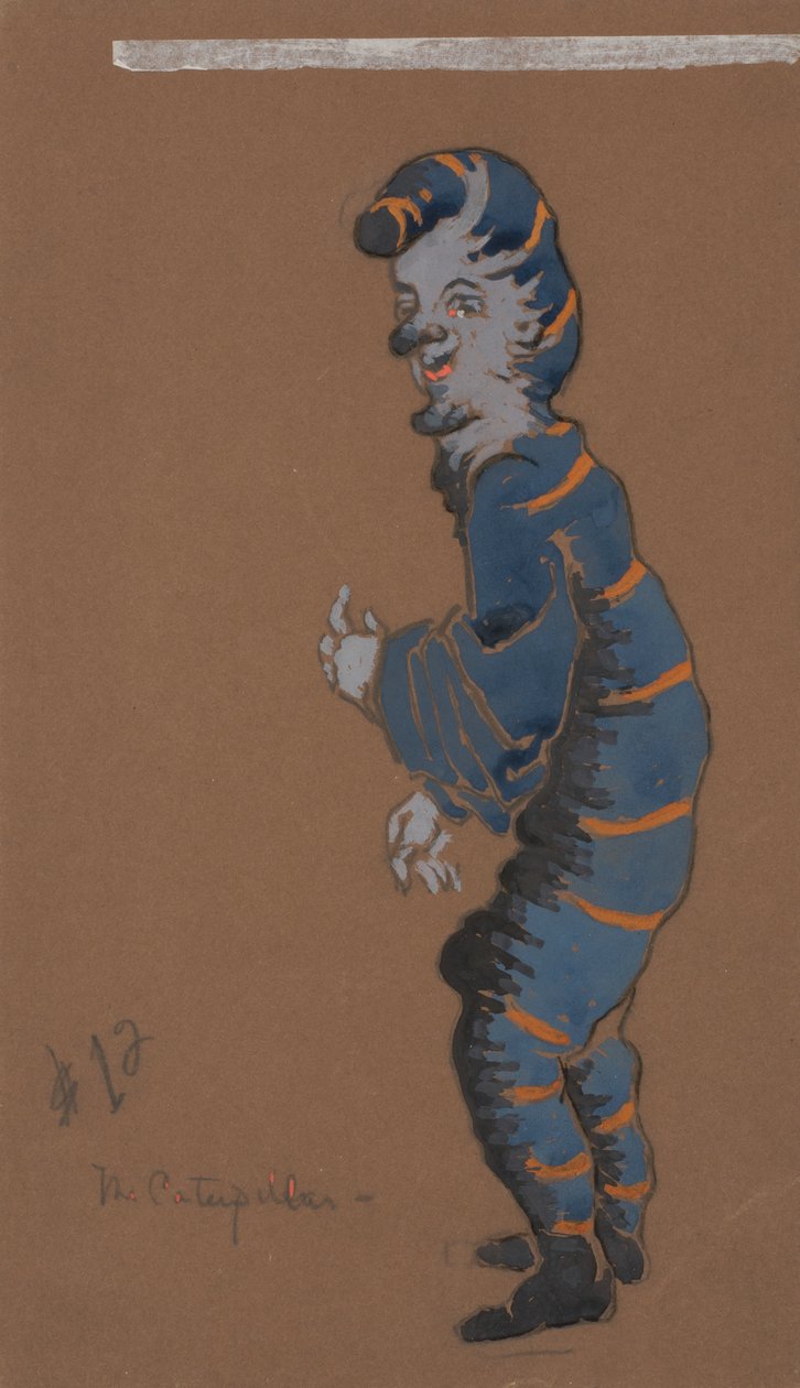Desenho de fantasia de lagarta para Alice-in-Wonderland, 1915. de William Penhallow Henderson