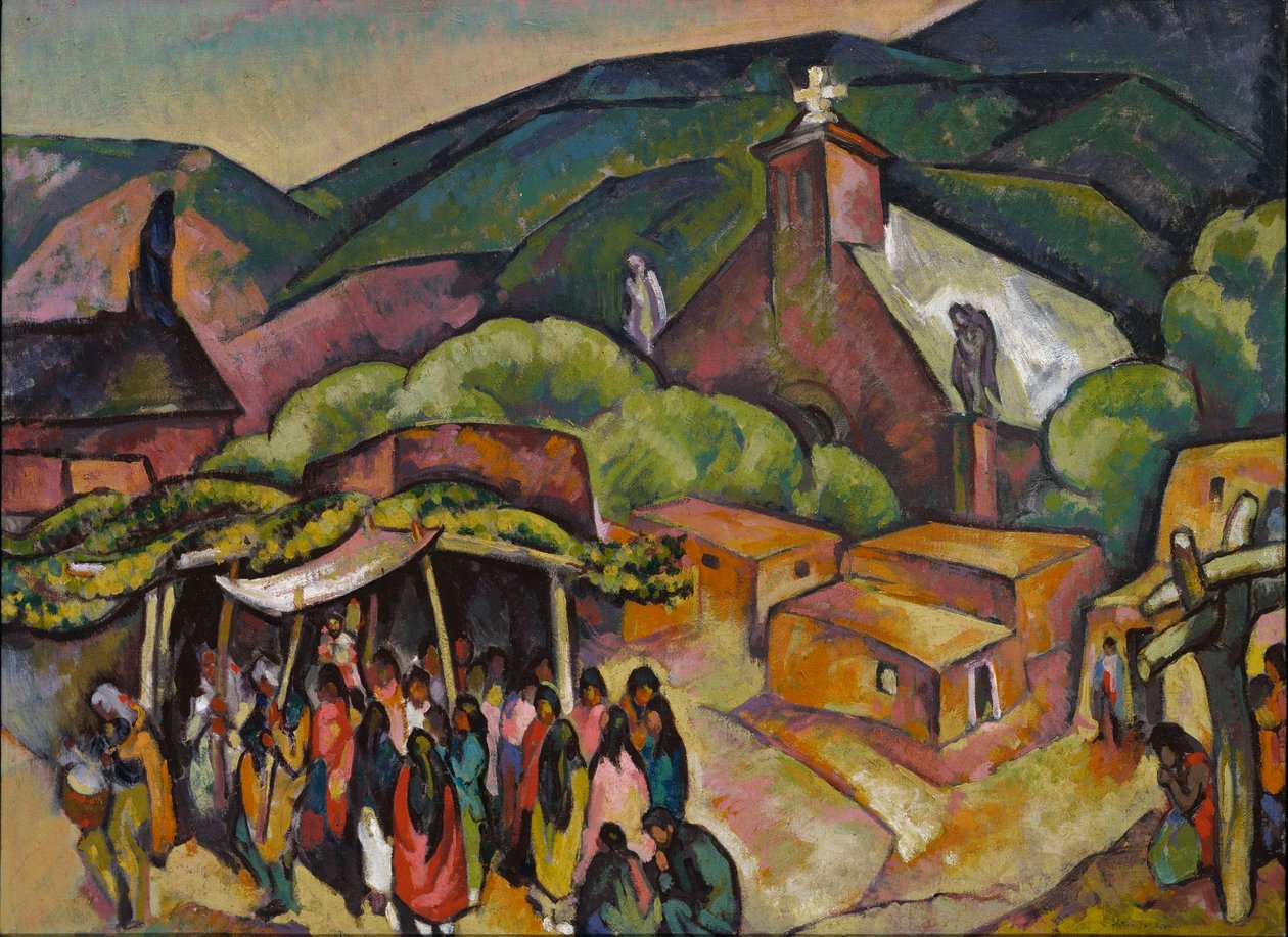 Dia da festa: Pueblo de San Juan de William Penhallow Henderson