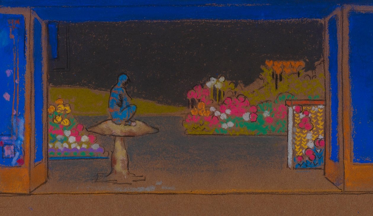 Jardim das Flores (cenário para Alice no País das Maravilhas, 1915) de William Penhallow Henderson