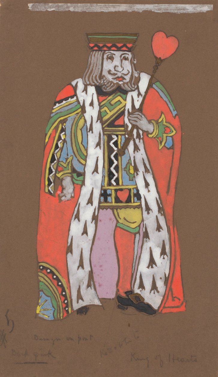 Rei de Copas (figurino para Alice no País das Maravilhas, 1915 de William Penhallow Henderson