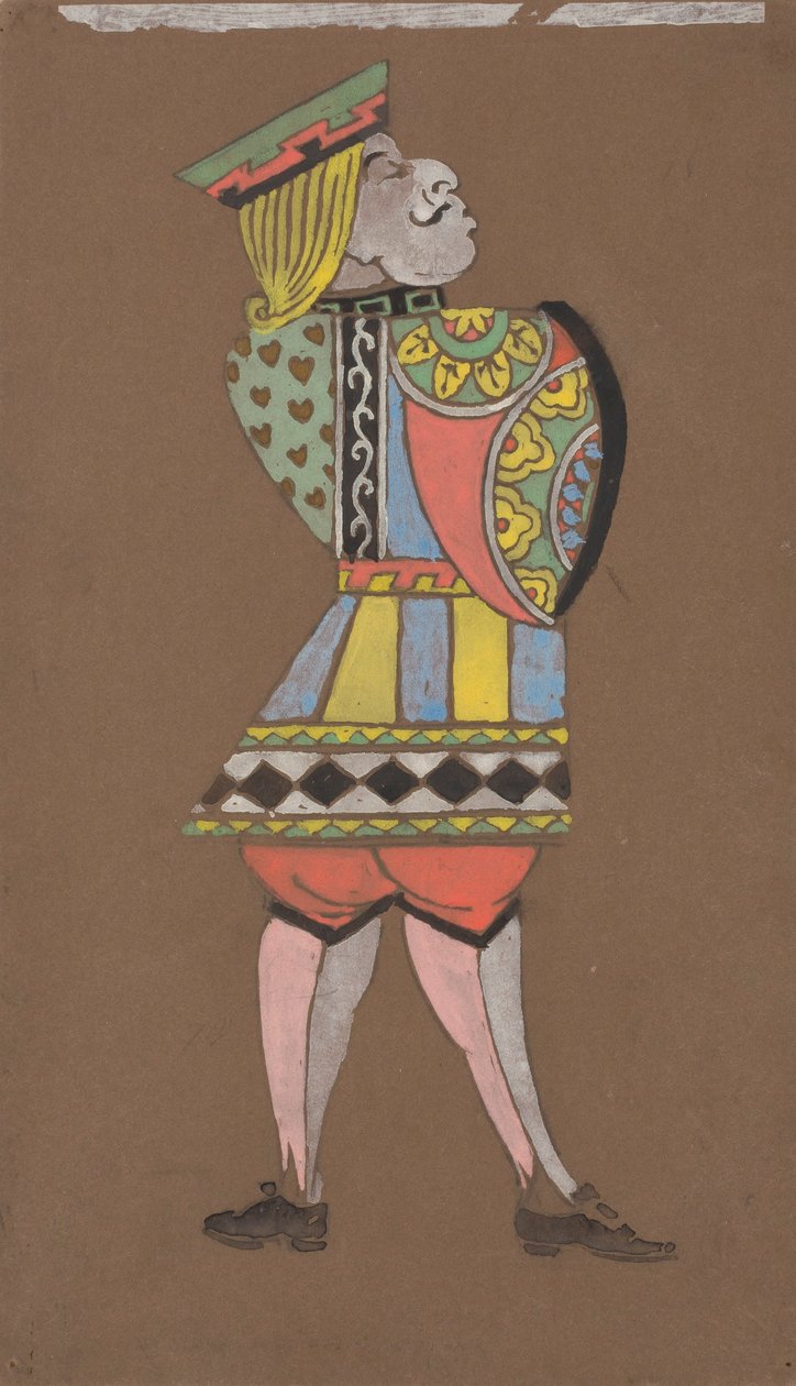 Knave of Hearts (desenho de figurinos para Alice no País das Maravilhas) de William Penhallow Henderson