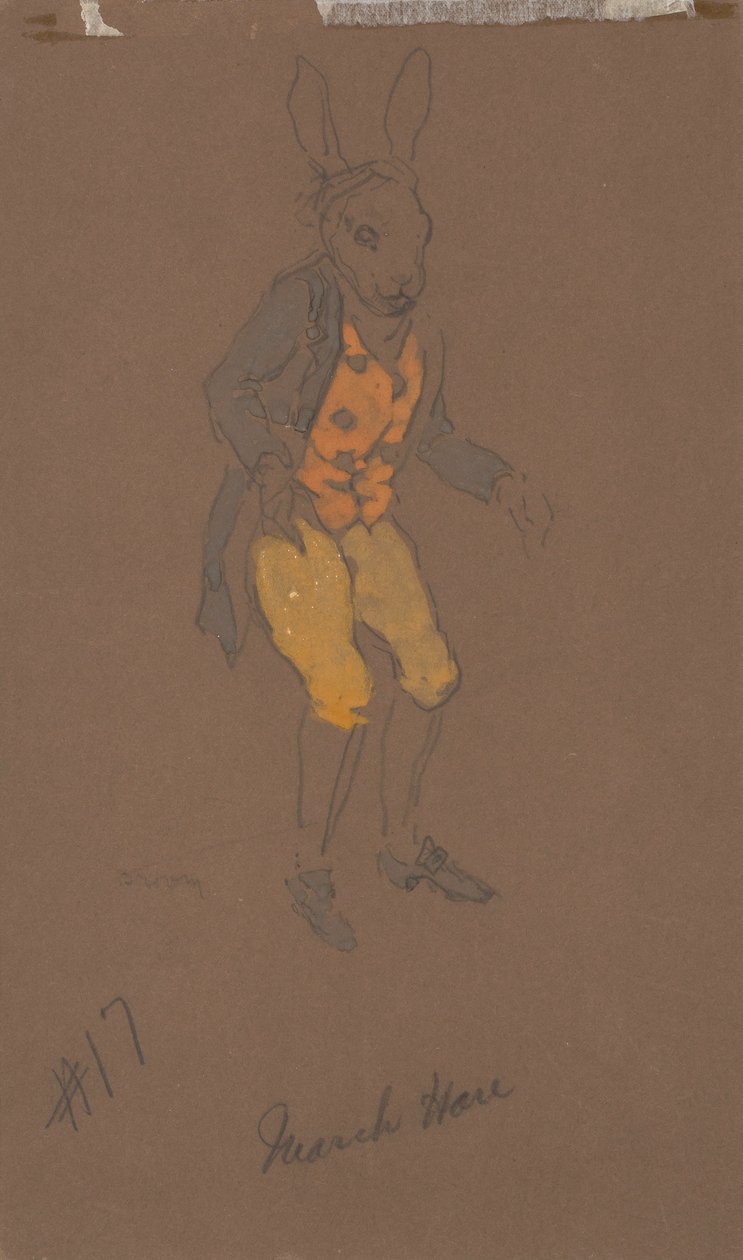 March Hare (figurino de Alice no País das Maravilhas, 1915) de William Penhallow Henderson