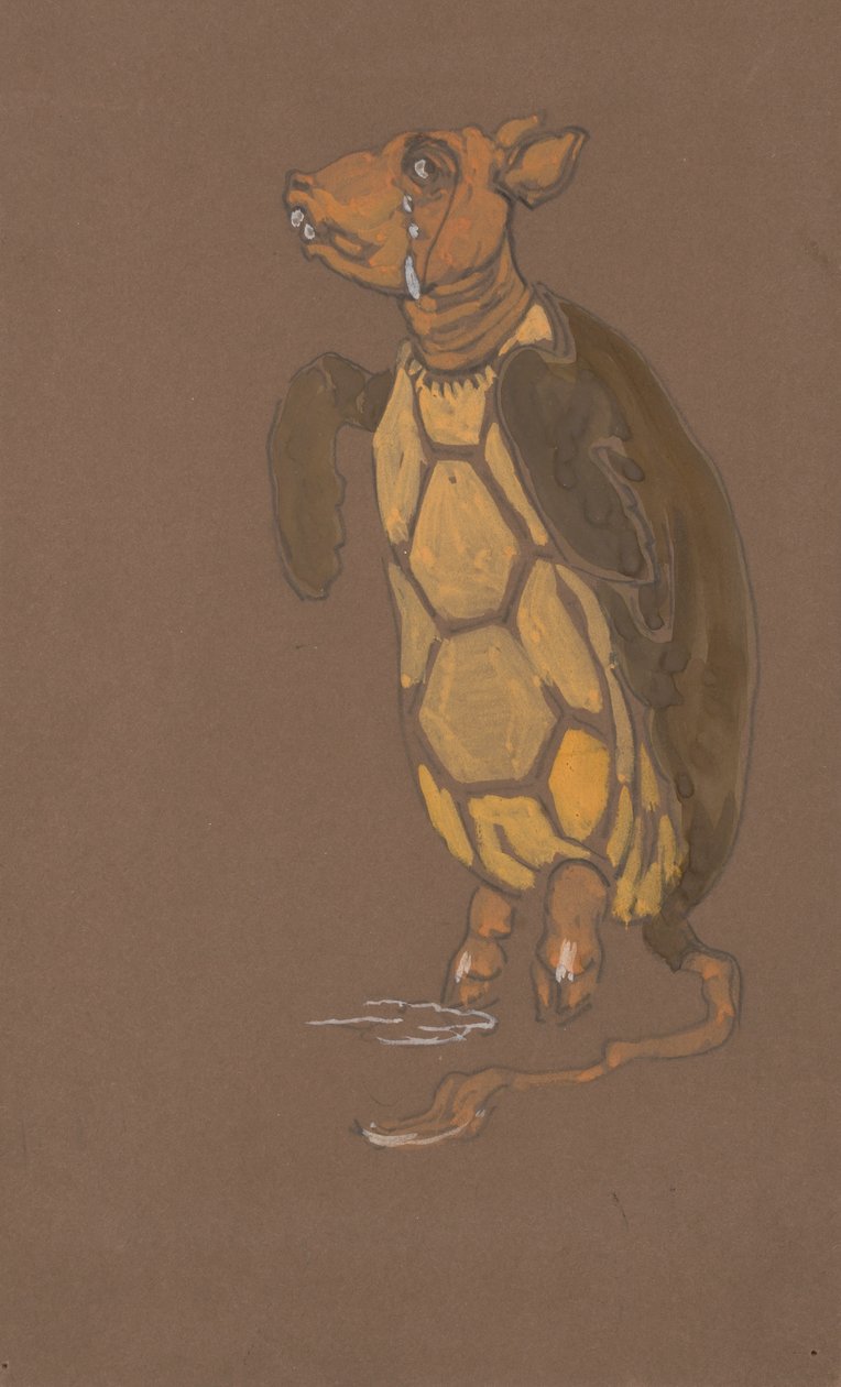 Desenho de fantasia de Tartaruga Mock para Alice-in-Wonderland, 1915. de William Penhallow Henderson