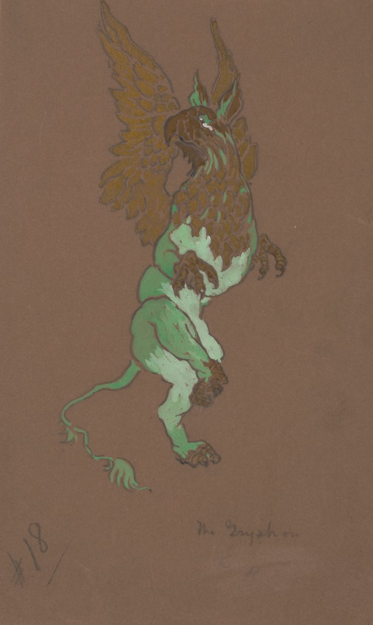 O desenho do traje Gryphon para Alice-in-Wonderland, 1915. de William Penhallow Henderson