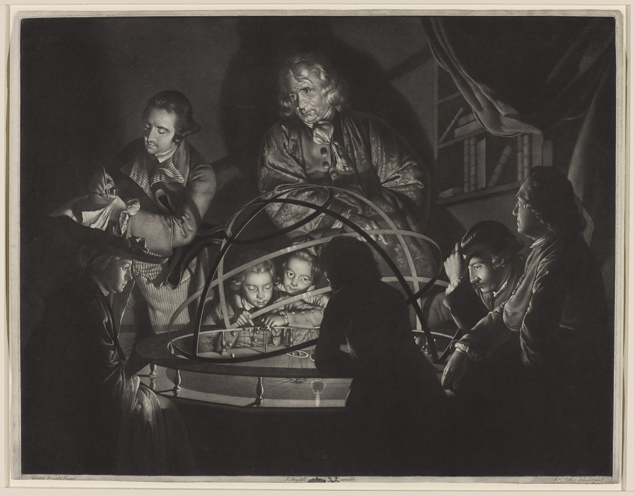 Um filósofo dando uma palestra no orrery, após Joseph Wright of Derby (1734-97) de William Pether