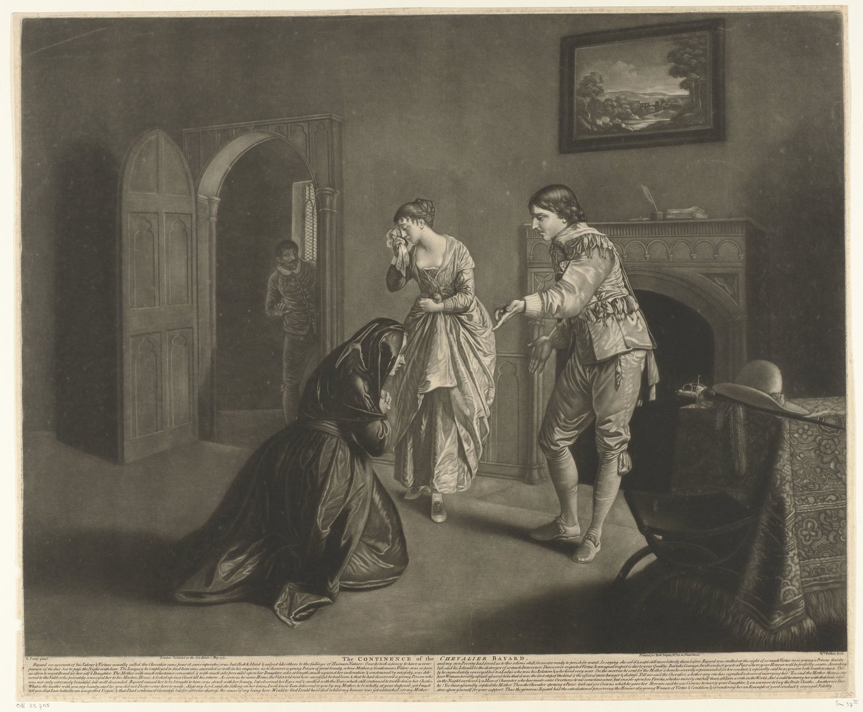 repreensão da mãe A continência do Chevalier Bayard de William Pether