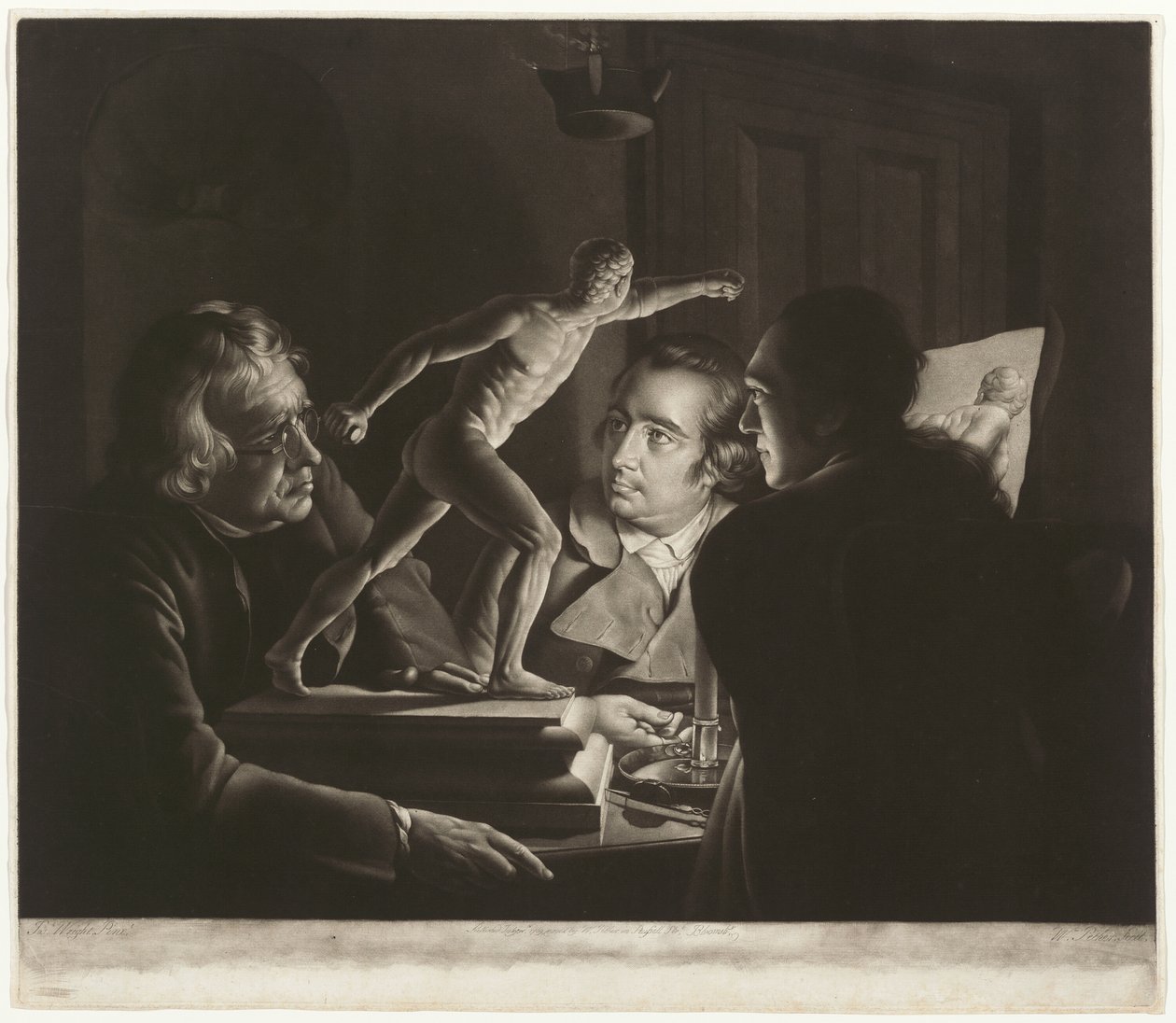 Três pessoas vendo o gladiador à luz de velas de William Pether