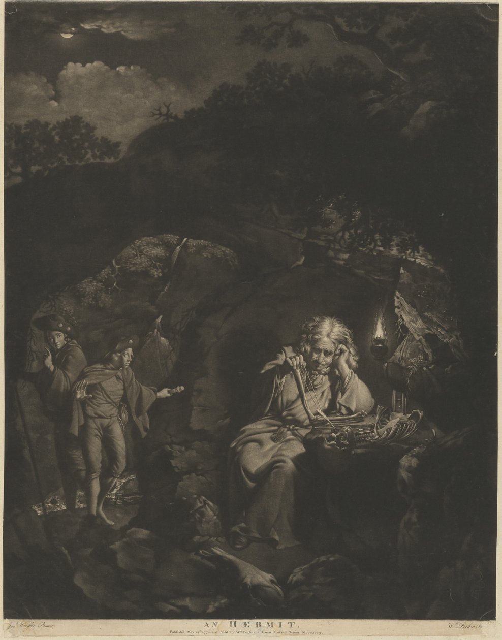 Um Eremita de William Pether after Joseph Wright