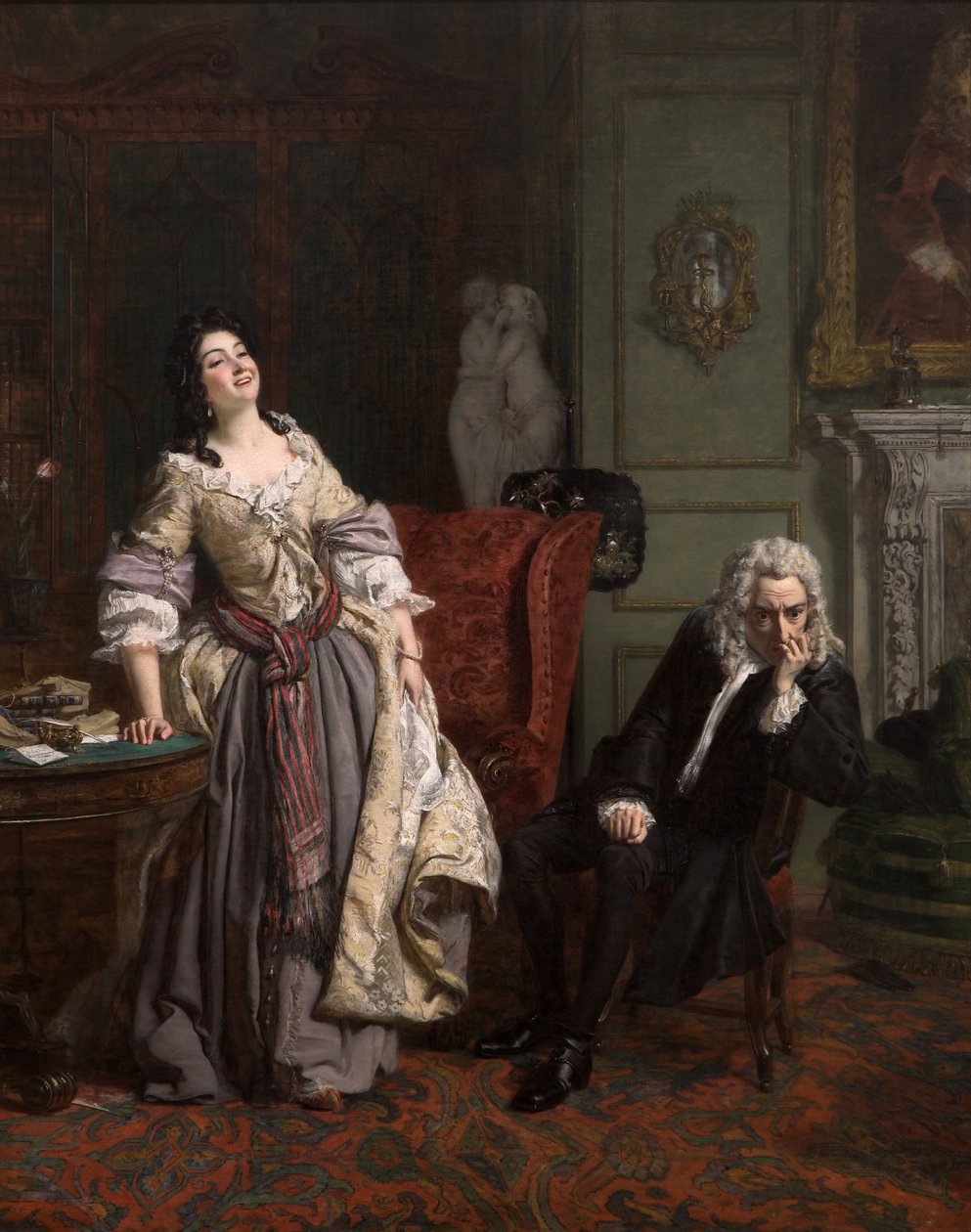 Alexander Pope declarou seu amor a Lady Mary Wortley Montagu, 1852 de William Powell Frith