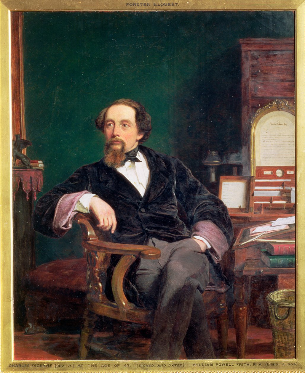 Charles Dickens, romancista inglês, século XIX de William Powell Frith