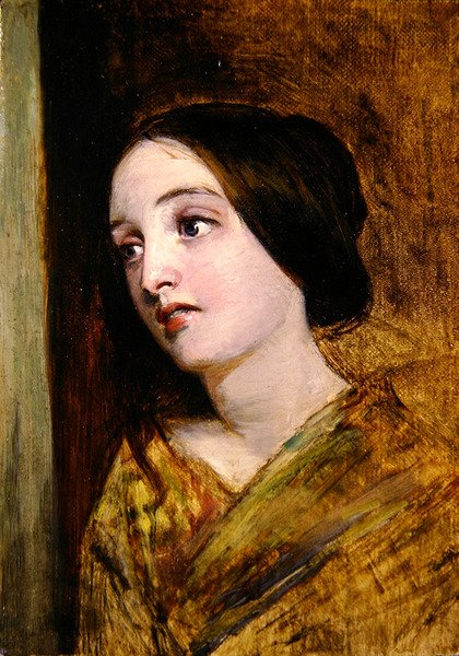 Cabeça e ombros de uma menina (óleo sobre tela) de William Powell Frith