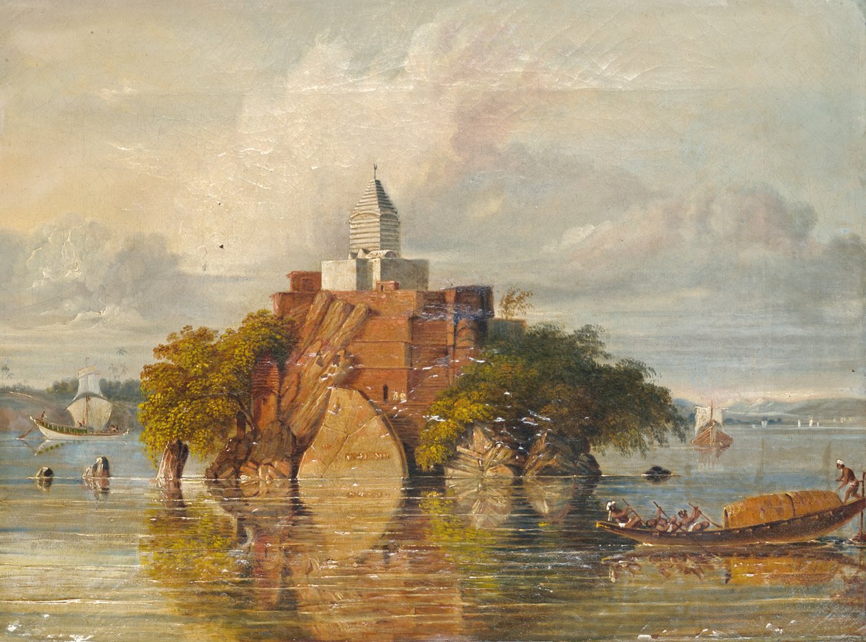 Rocha do falsificador em Janguira, perto de Sultanganj no Ganges de William Prinsep