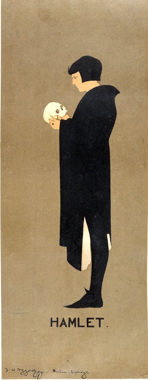 Poster para "Hamlet" de William Shakespeare - pelos Beggarstaffs (Sir William Nicholson (1872-1949) e James Pryde (1866-1941), finais do século XIX de William & Pryde James (1866 1941) Nicholson