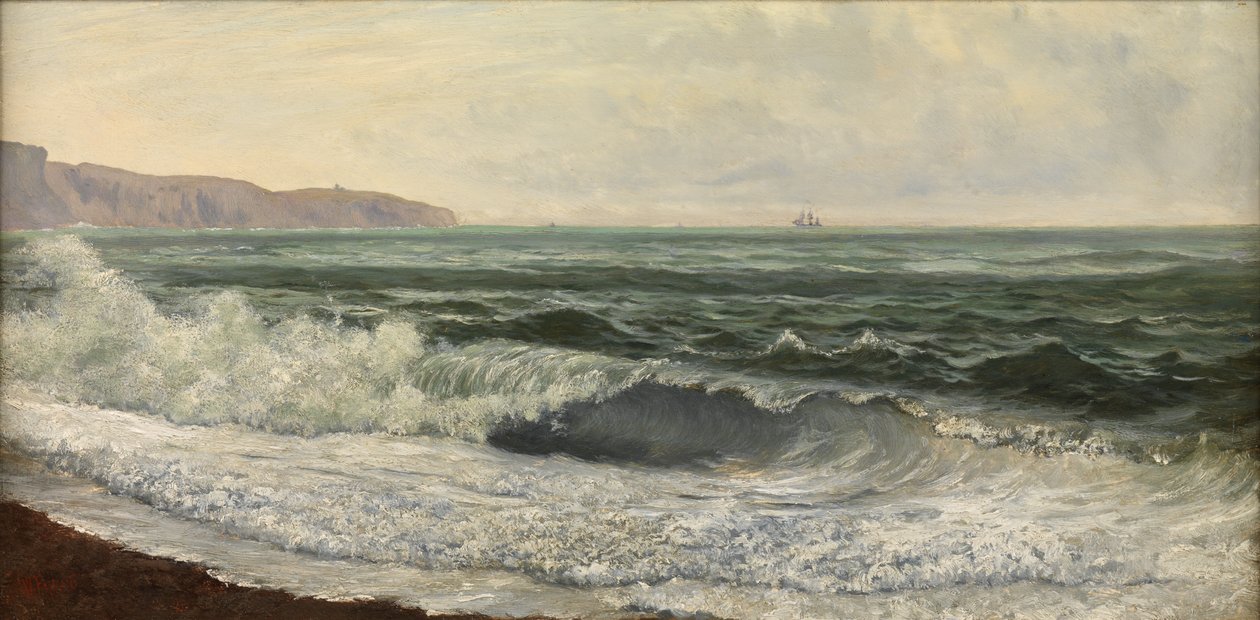 Tempo ruim, West Bay, Dorset (óleo no painel) de William Pye