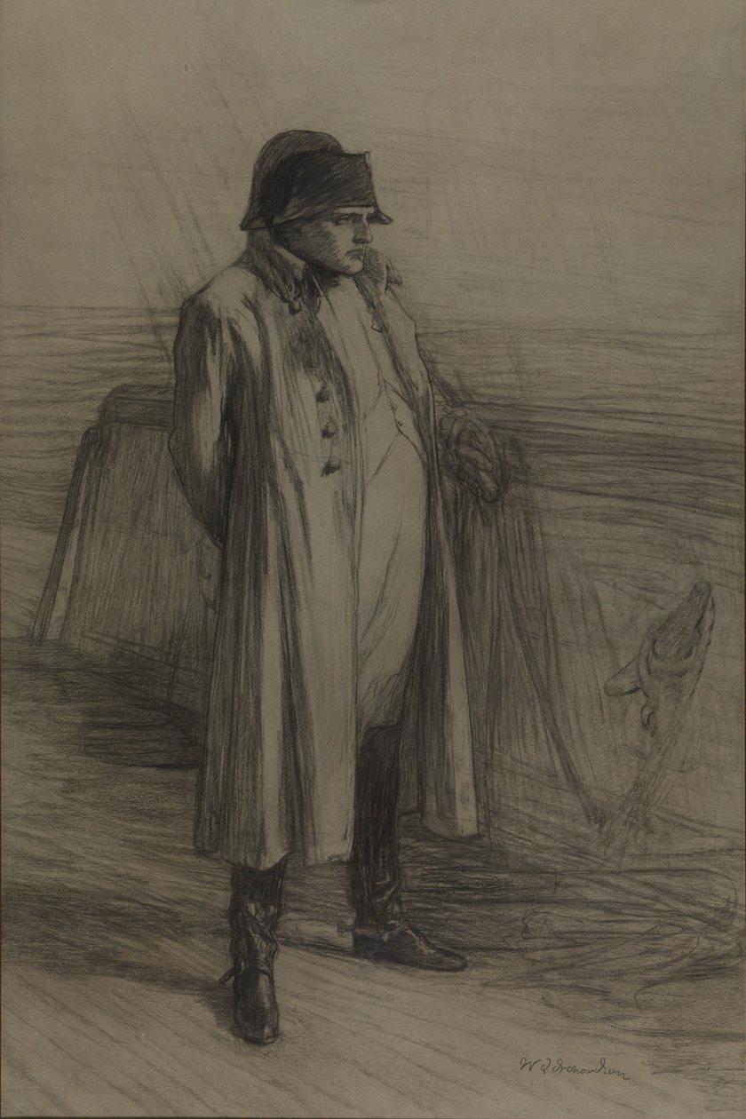 Napoleão a bordo do "Bellerophon", c.1880 (carvão, giz preto) de William Quiller Orchardson