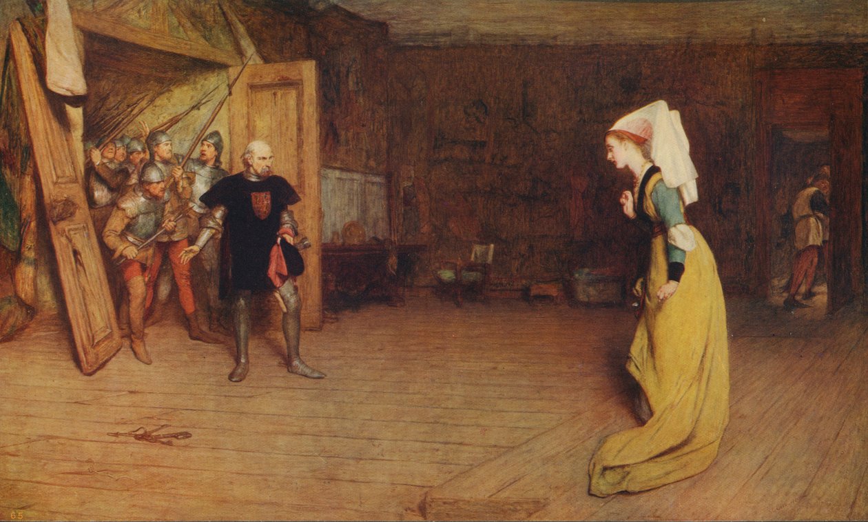 Talbot e a condessa de Auvergne, 1875, c1915. de William Quiller Orchardson