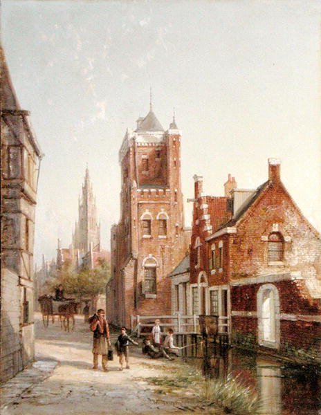 Ammsfoord, Holanda (óleo sobre tela) de William R. Dommersen