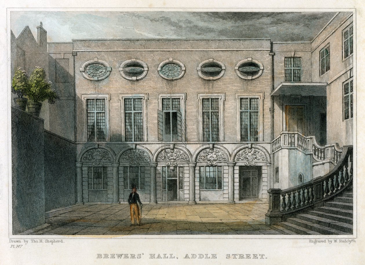 Cervejeiros Hall, Addle Street, cidade de Londres, 1831. de William Radclyffe