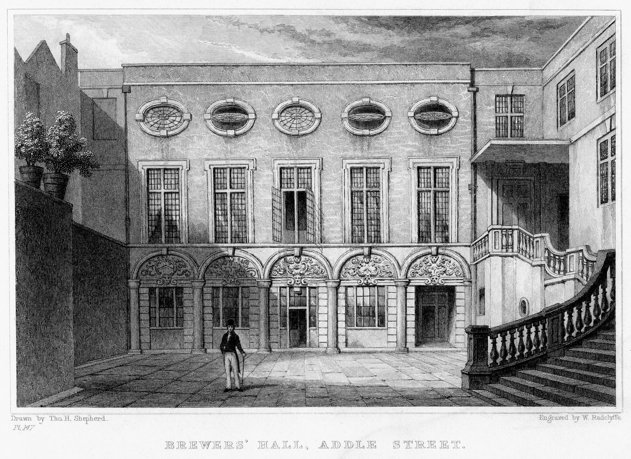 Cervejeiros Hall, Addle Street, cidade de Londres, 1831. de William Radclyffe