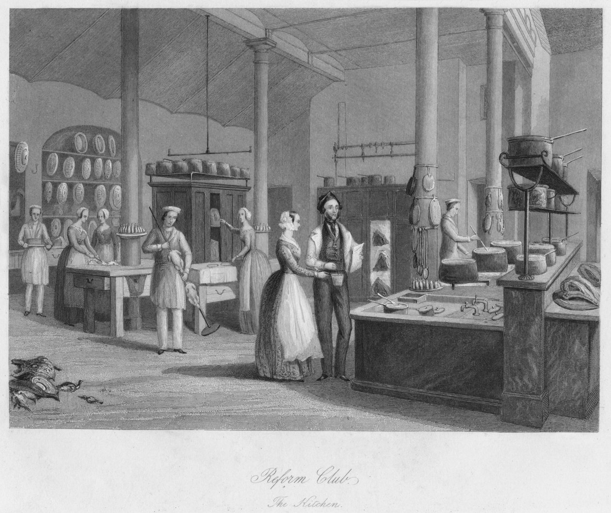 Clube de Reforma. A cozinha, c1841 de William Radclyffe