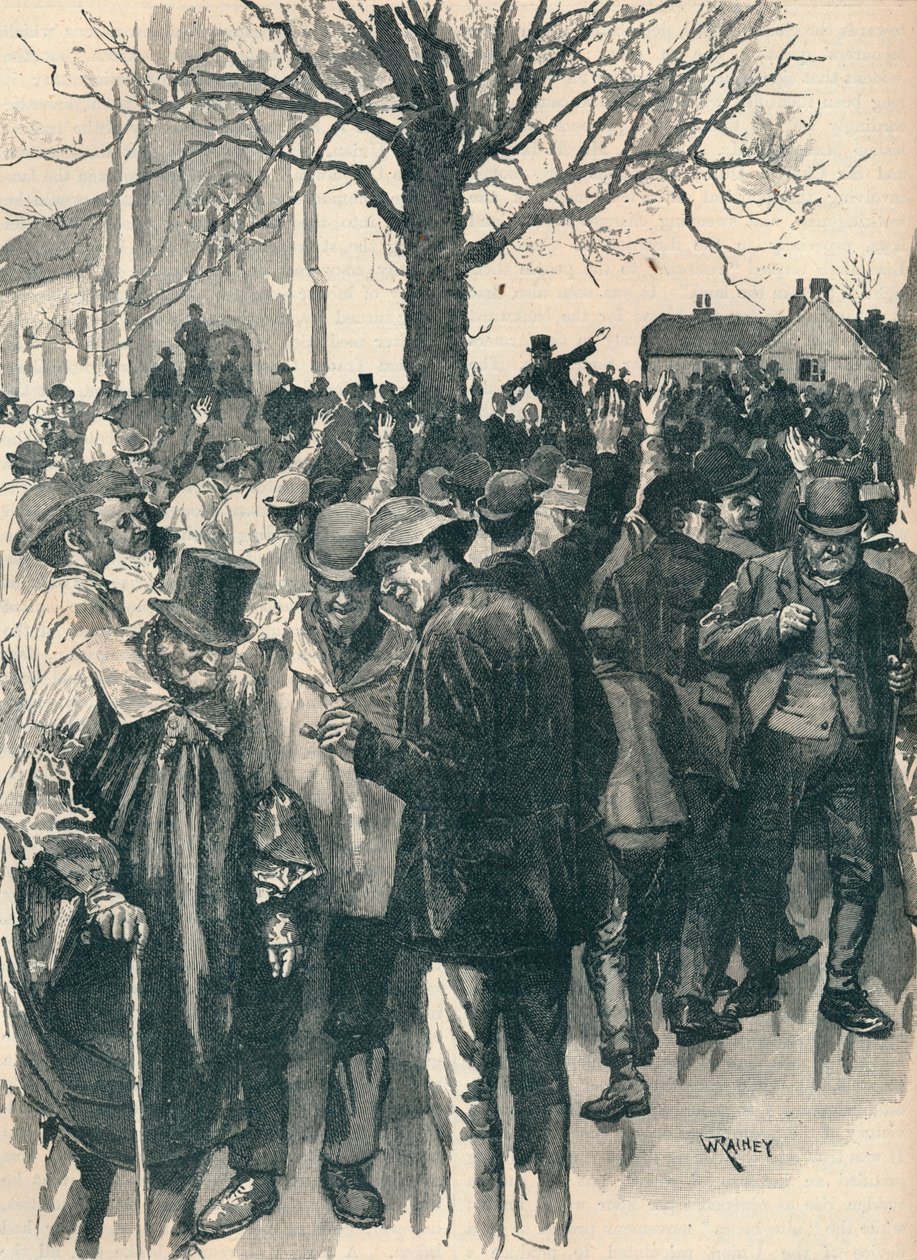 Greve dos trabalhadores agrícolas de Warwickshire: reunião em Whitnash, 1872 1906 de William Rainey