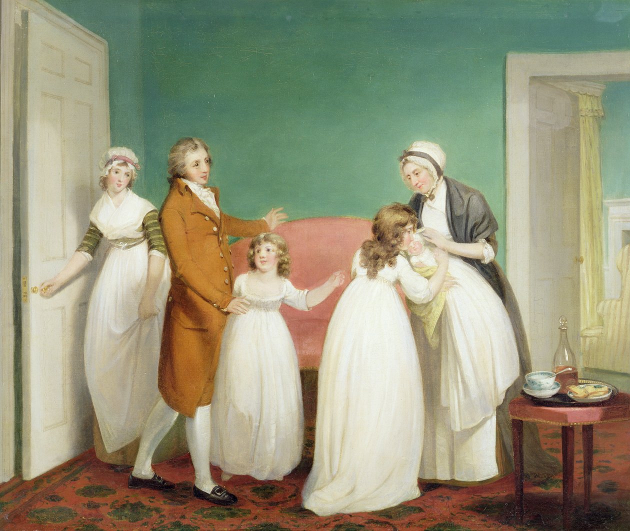 Nascimento do Herdeiro, c.1799 (óleo sobre tela) ver também 145617 de William Redmore Bigg
